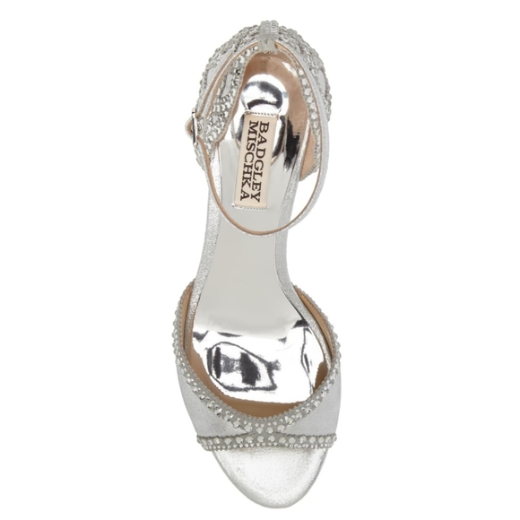Stunning Badgley Mischka Silver D'Orsay Sandals - Picture 5 of 7